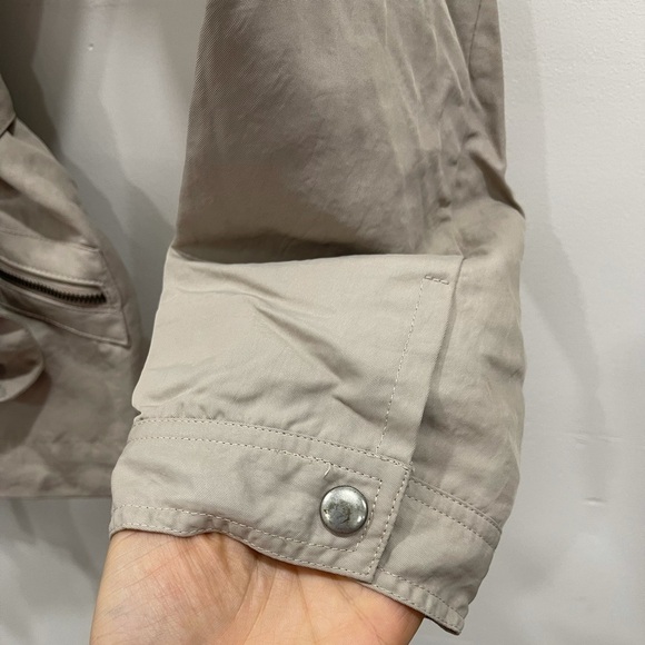 Ellen Tracy Safari Utility Belted Zip Front Jacket Lightweight Zip Pocket Large - Picture 6 of 10